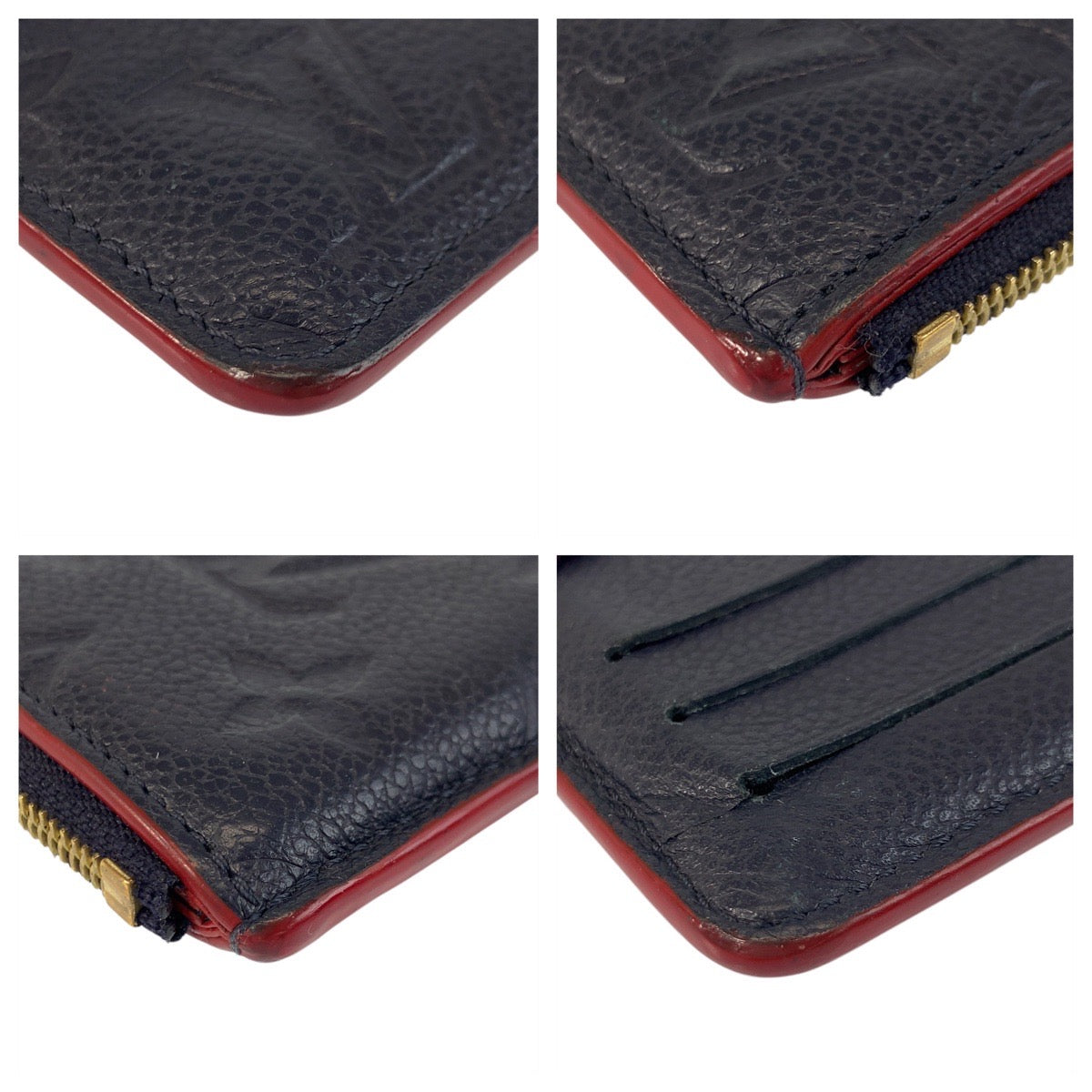 LOUIS VUITTON Coin case M69420 leather Marine Rouge Navy Gold Metal Coin case Card Case Monogram Unplant Porto Cult Recto Verso Women Used Authentic