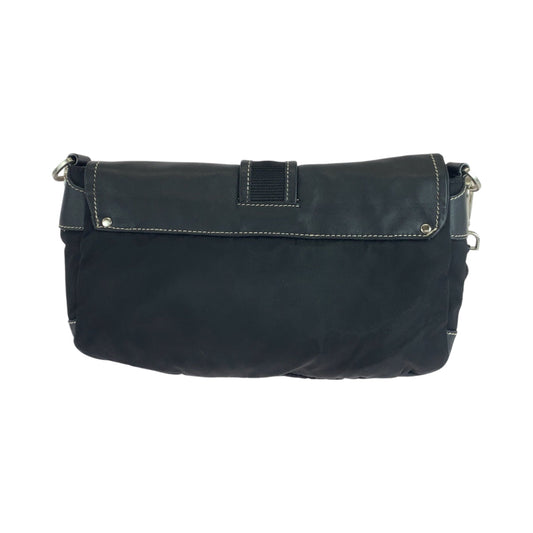 PRADA Shoulder Bag BR2417 Nylon, Leather Black SilverMetal Shoulder Bag pochette Test Triangle With logo Women Used Authentic