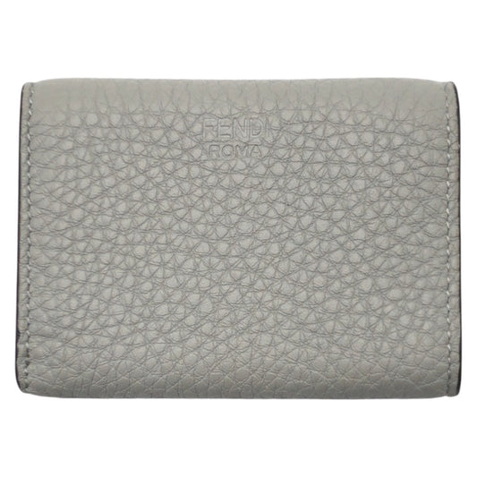 FENDI Tri-fold wallet 8M0426 A91B 229 2018 leather Grey SilverMetal Peekaboo