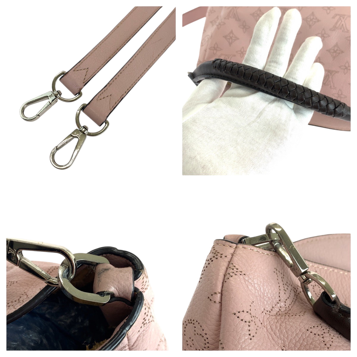 LOUIS VUITTON Shoulder Bag M50033 leather Magnolia Pink SilverMetal Shoulder Bag Handbag 2way Monogram Mahina BabylonePM Women Used Authentic
