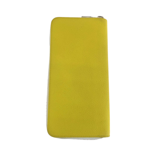 LOUIS VUITTON Long Wallet Purse M80852 leather Yellow White SilverMetal Long Wallet Purse Zip Around Everyday LV Zippy Wallet Vertical mens Used Authentic