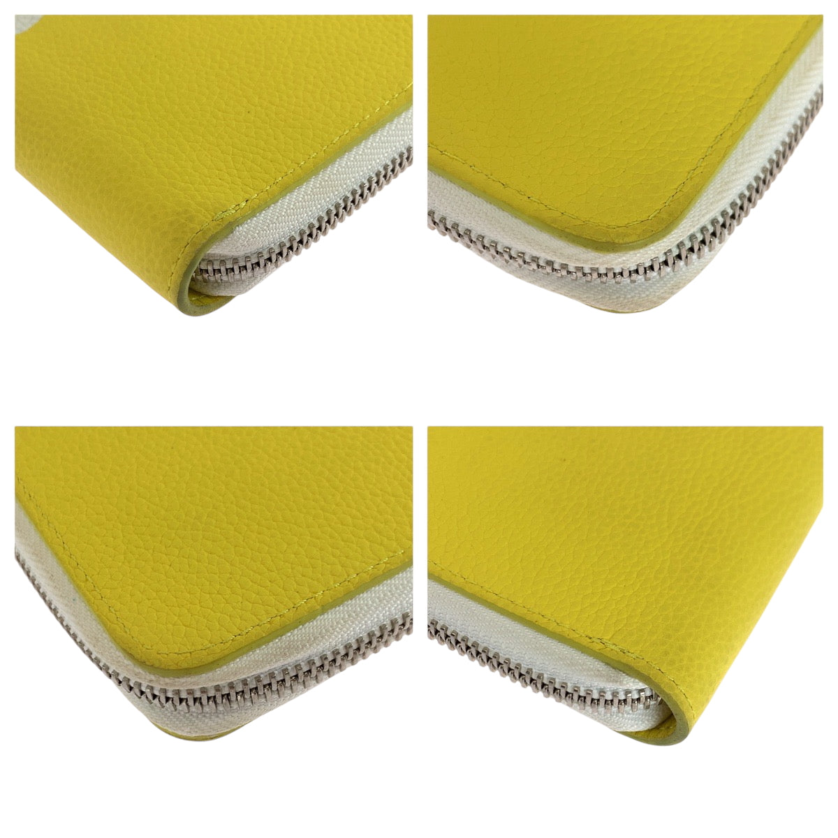 LOUIS VUITTON Long Wallet Purse M80852 leather Yellow White SilverMetal Long Wallet Purse Zip Around Everyday LV Zippy Wallet Vertical mens Used Authentic