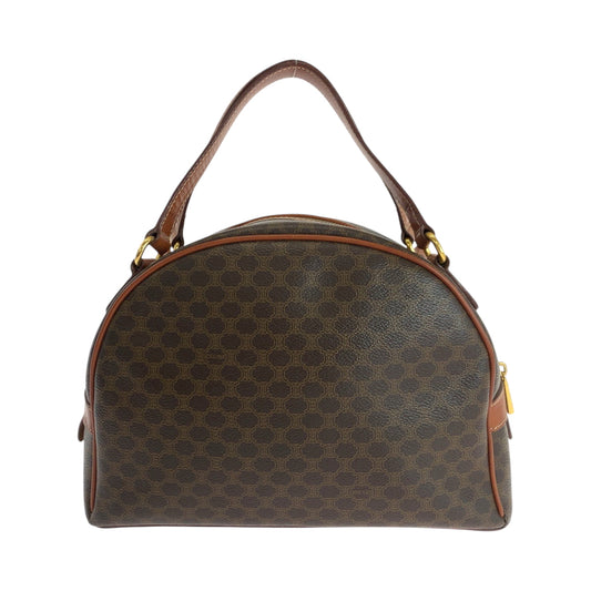 CELINE Handbag PVC, Leather Brown Gold Metal Handbag Vanity Bag Mini Boston Duffel Bag Macadam Women Used Authentic