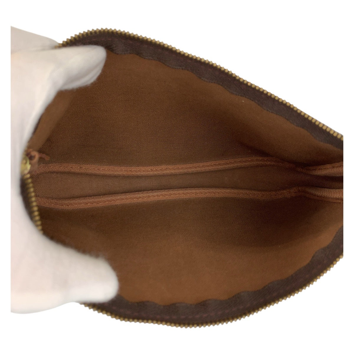 LOUIS VUITTON Handbag M51980 PVC, Leather Brown Gold Metal Handbag accessory pouch Monogram Pochette Accessoires Women Used Authentic