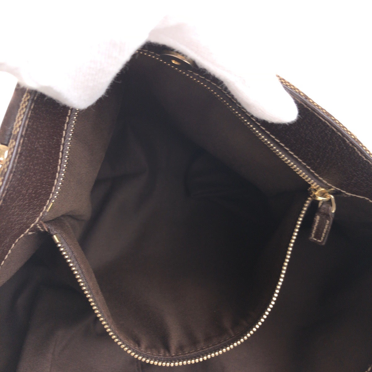 GUCCI Tote Bag 153024 GG canvas, leather Beige Brown Gold Metal Tote Bag Shoulder Bag Women Used Authentic