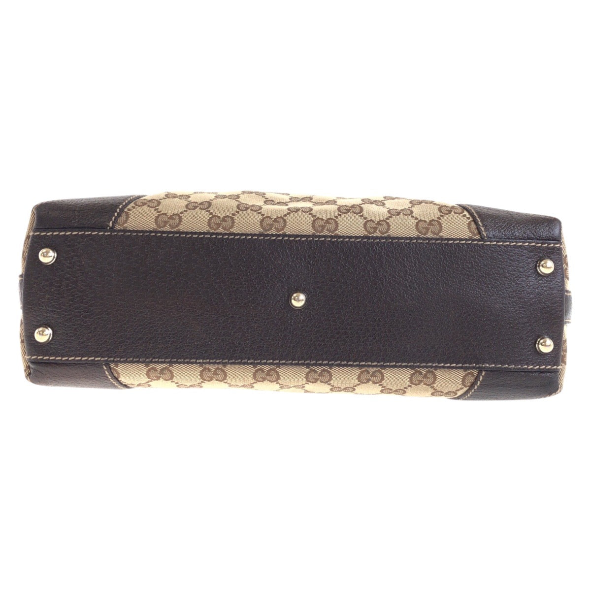 GUCCI Tote Bag 153024 GG canvas, leather Beige Brown Gold Metal Tote Bag Shoulder Bag Women Used Authentic