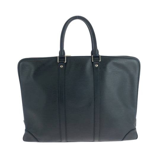 LOUIS VUITTON Business bag M54472 Epi Leather Noir Black SilverMetal Business bag handbag Epi Porte Documan Voyagej mens Used Authentic