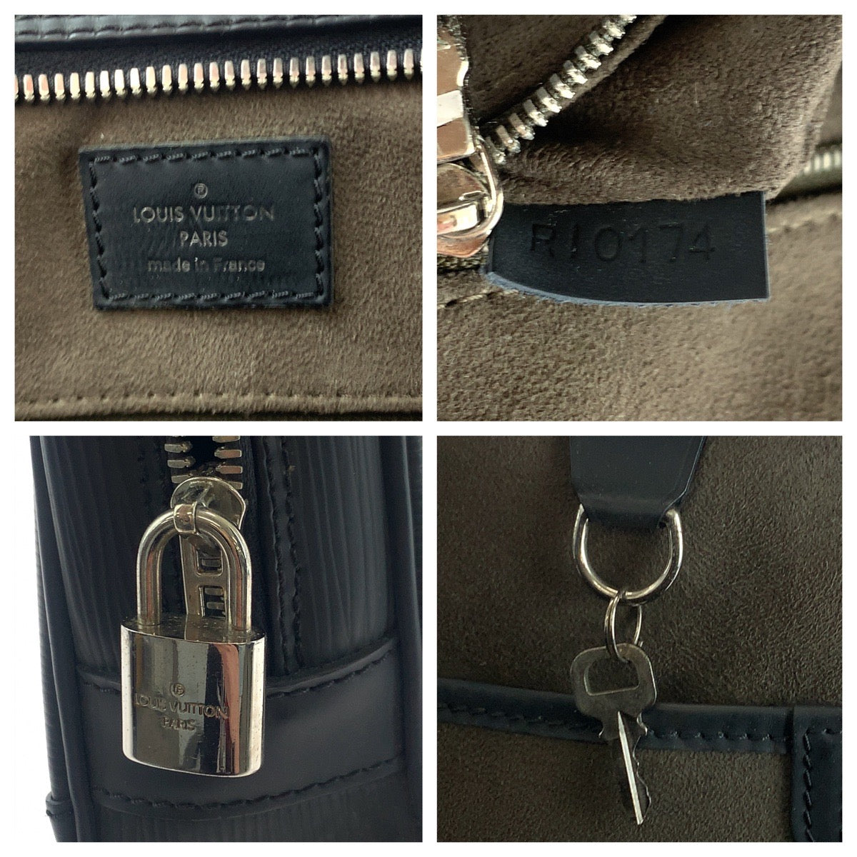 LOUIS VUITTON Business bag M54472 Epi Leather Noir Black SilverMetal Business bag handbag Epi Porte Documan Voyagej mens Used Authentic