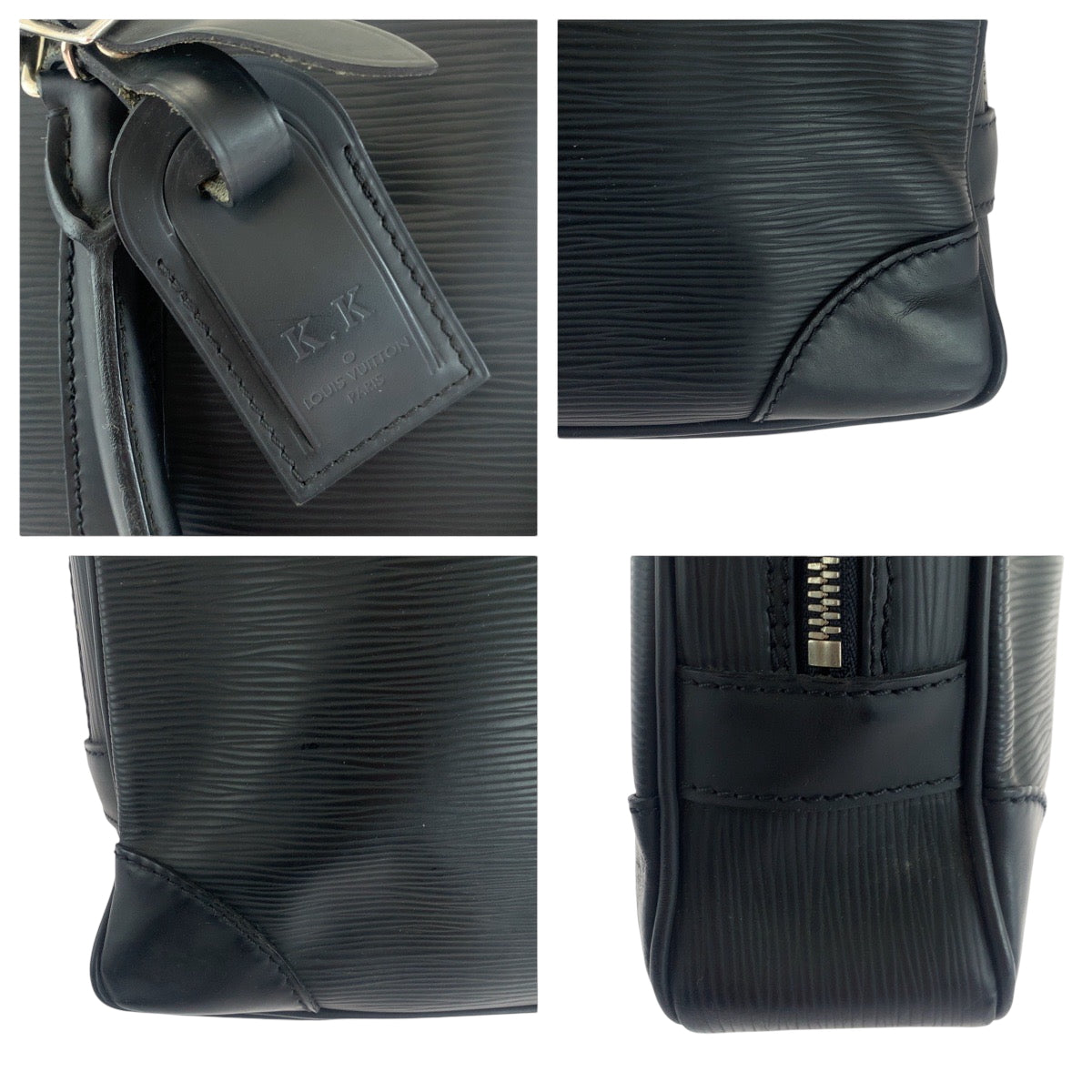 LOUIS VUITTON Business bag M54472 Epi Leather Noir Black SilverMetal Business bag handbag Epi Porte Documan Voyagej mens Used Authentic