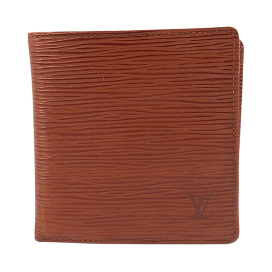 LOUIS VUITTON Bifold Wallet M63543 leather Brown Folding wallet Compact wallet Epi Porto Vie cult Credit Monet mens Used Authentic
