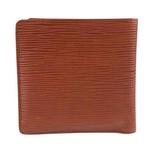 LOUIS VUITTON Bifold Wallet M63543 leather Brown Folding wallet Compact wallet Epi Porto Vie cult Credit Monet mens Used Authentic