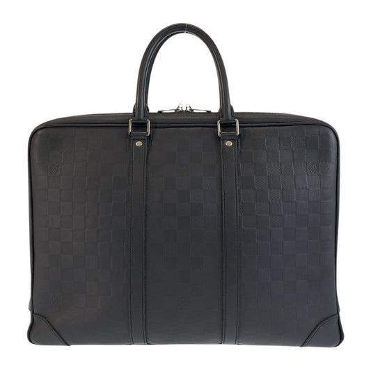 LOUIS VUITTON Business bag N41146 PVC black Damier Anfini Porto Documan Vowayaju