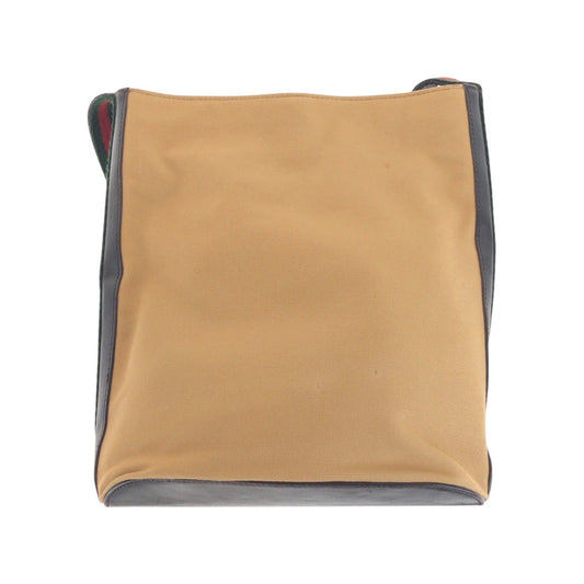 GUCCI Shoulder Bag 001.4286 Canvas, Leather Beige Camel Gold Metal Shoulder Bag pochette Sherry line Women Used Authentic