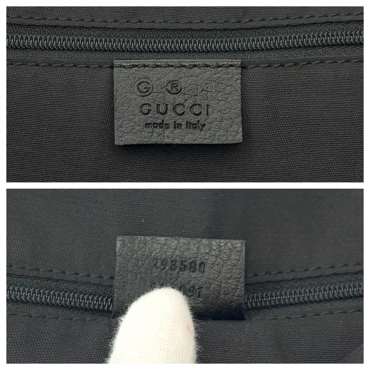 GUCCI Tote Bag 293580 Nylon Black SilverMetal Tote Bag Shoulder Bag Abbey Women Used Authentic