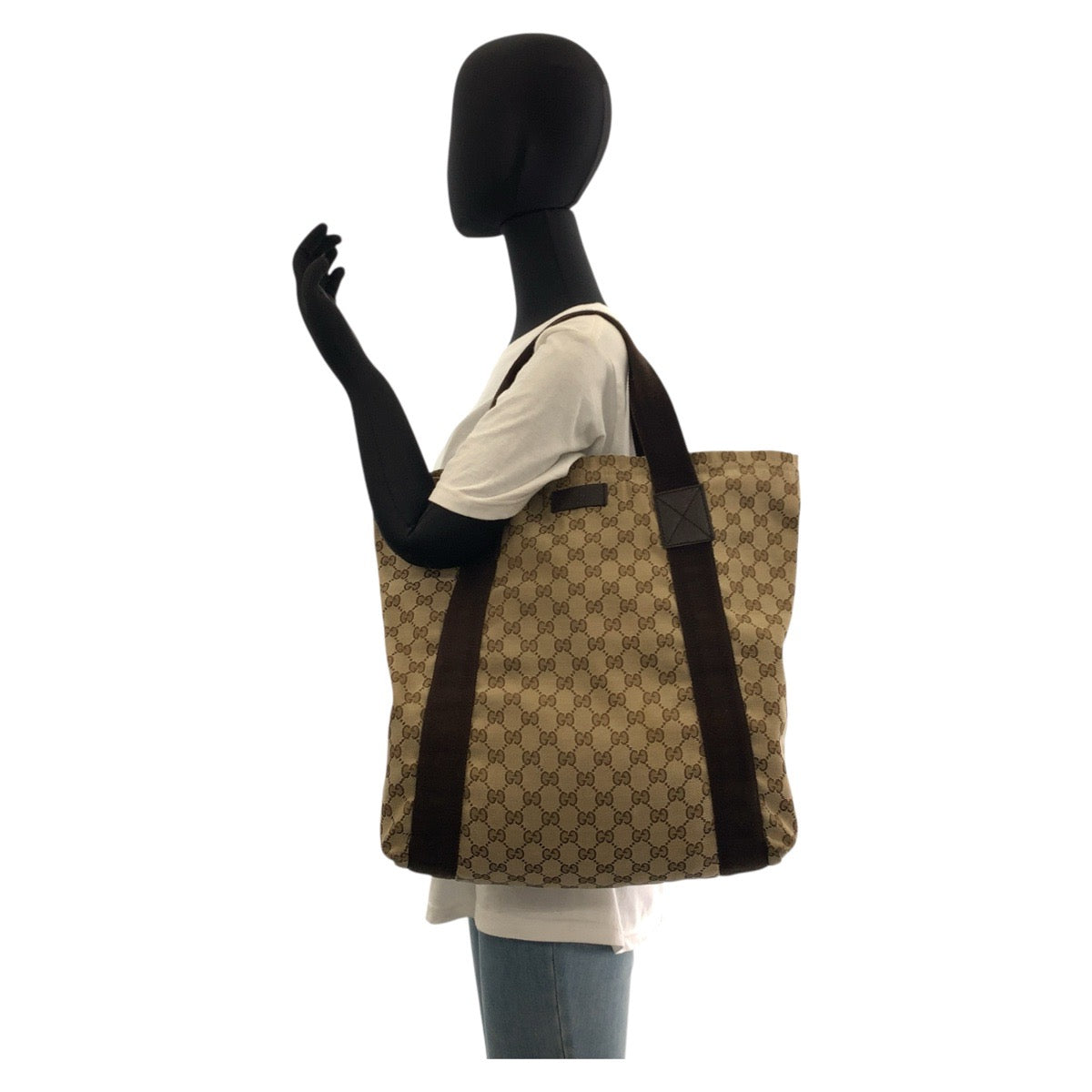 GUCCI Tote Bag 189669 GG canvas Beige brown