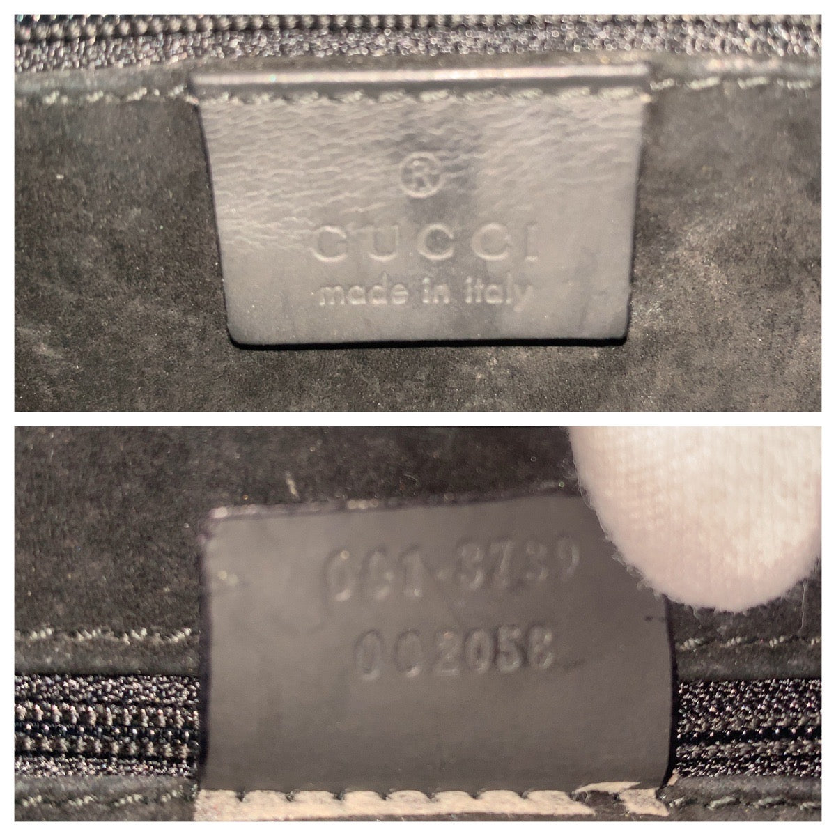 GUCCI Shoulder Bag 001 3739 leather Black Red SilverMetal One Shoulder Bag Handbag Bamboo Women Used Authentic