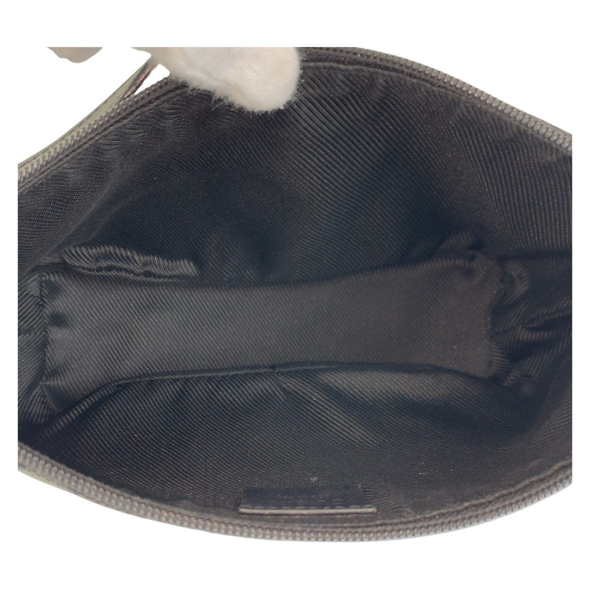 GUCCI Handbag 039 1103 GG canvas, leather Black GoldMetal Handbag accessory pouch Women Used Authentic