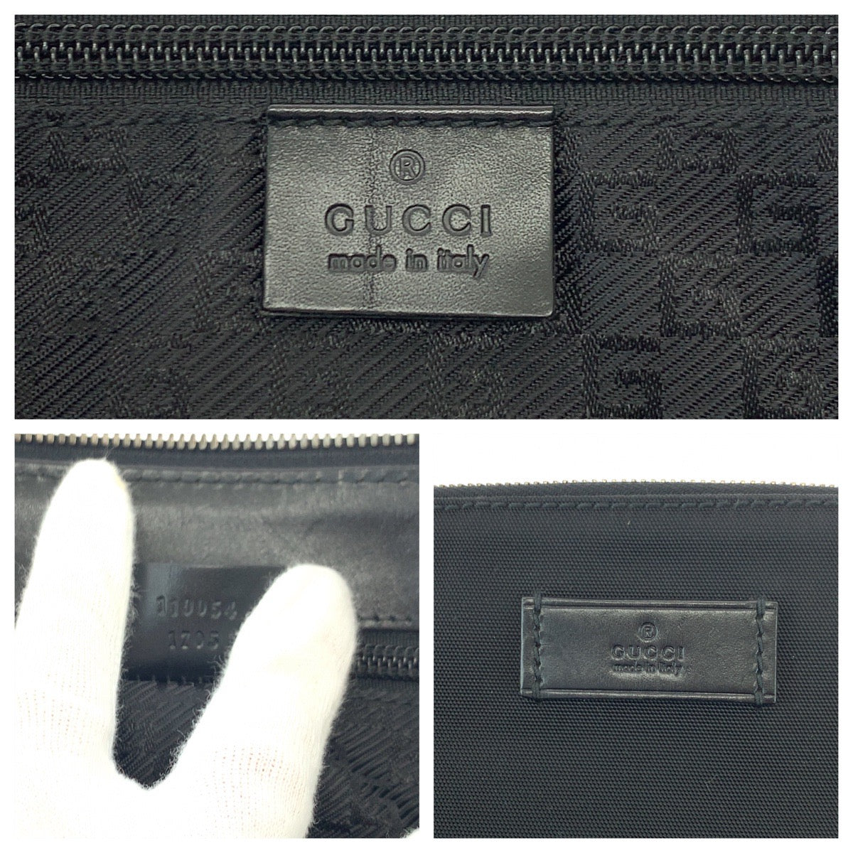 GUCCI Shoulder Bag 110054 Nylon Black SilverMetal Shoulder Bag Messenger bag Women Used Authentic