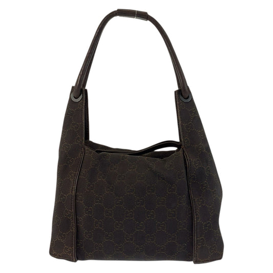 GUCCI Shoulder Bag 101333 GG canvas, leather Brown Women Used Authentic