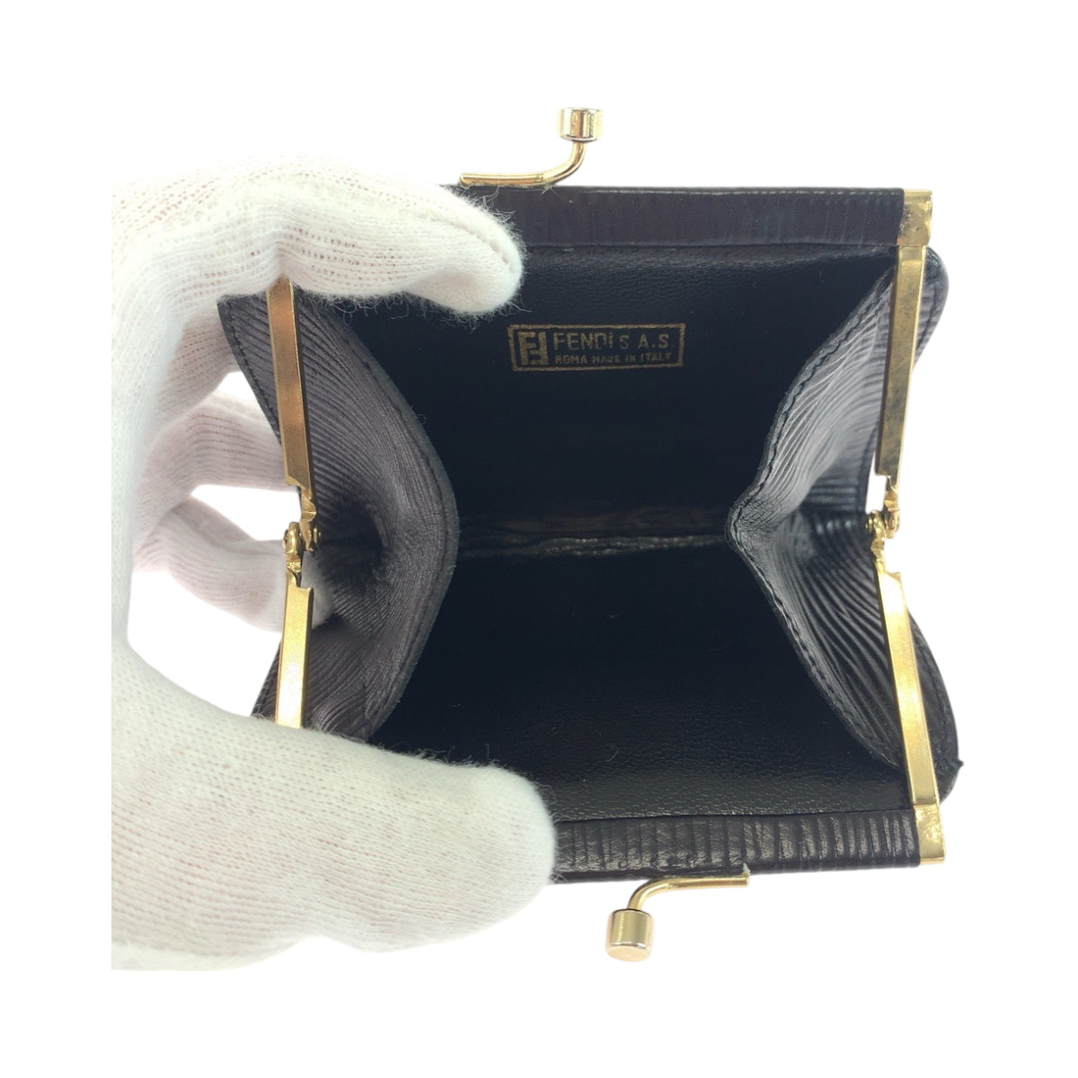 FENDI Coin case canvas black Coin case compact wallet Zucca Women Used Authentic