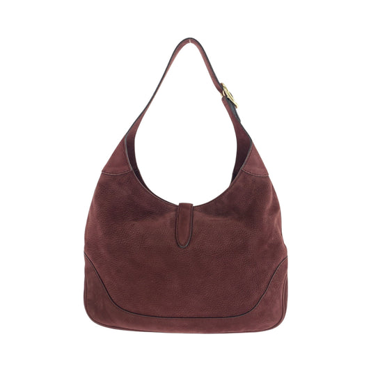 GUCCI Shoulder Bag 277520 Suede Bordeaux Gold Metal New Jackie