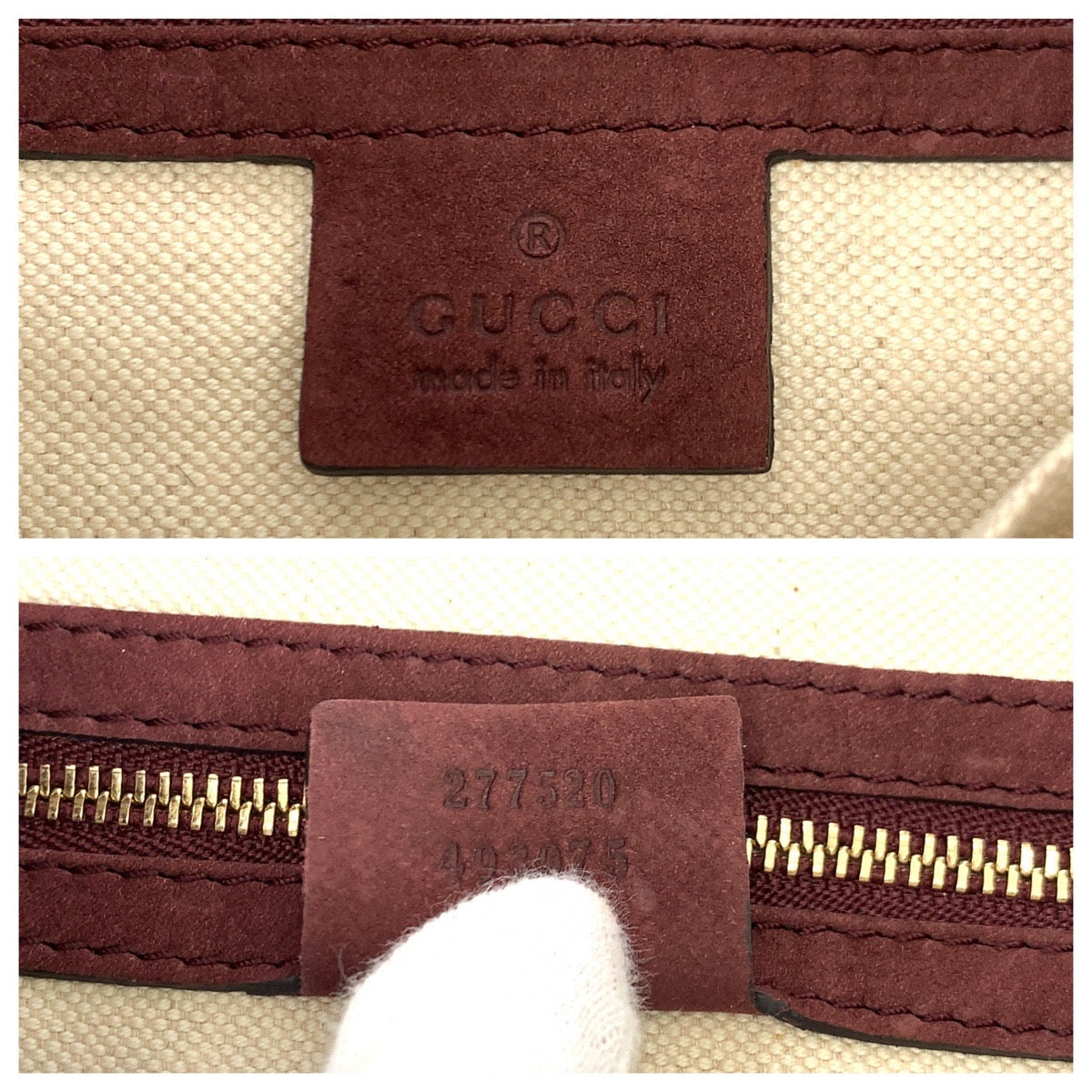 GUCCI Shoulder Bag 277520 Suede Bordeaux Gold Metal New Jackie