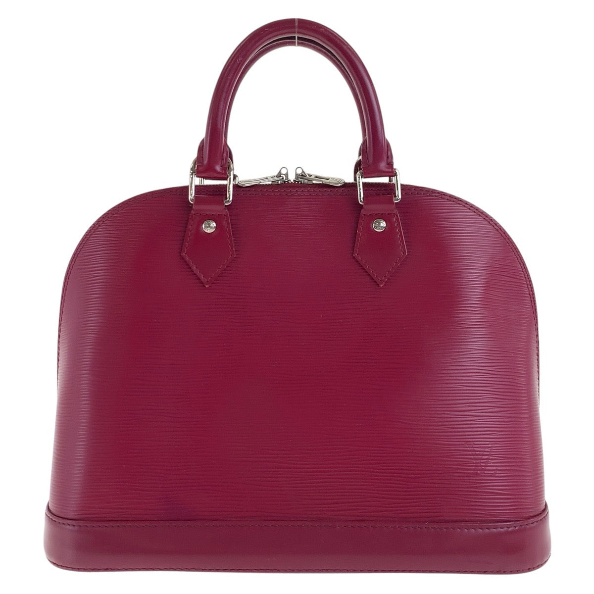 LOUIS VUITTON Handbag M40490 leather Fuchsia Wine Red Bordeaux SilverMetal Epi Alma Women Used Authentic