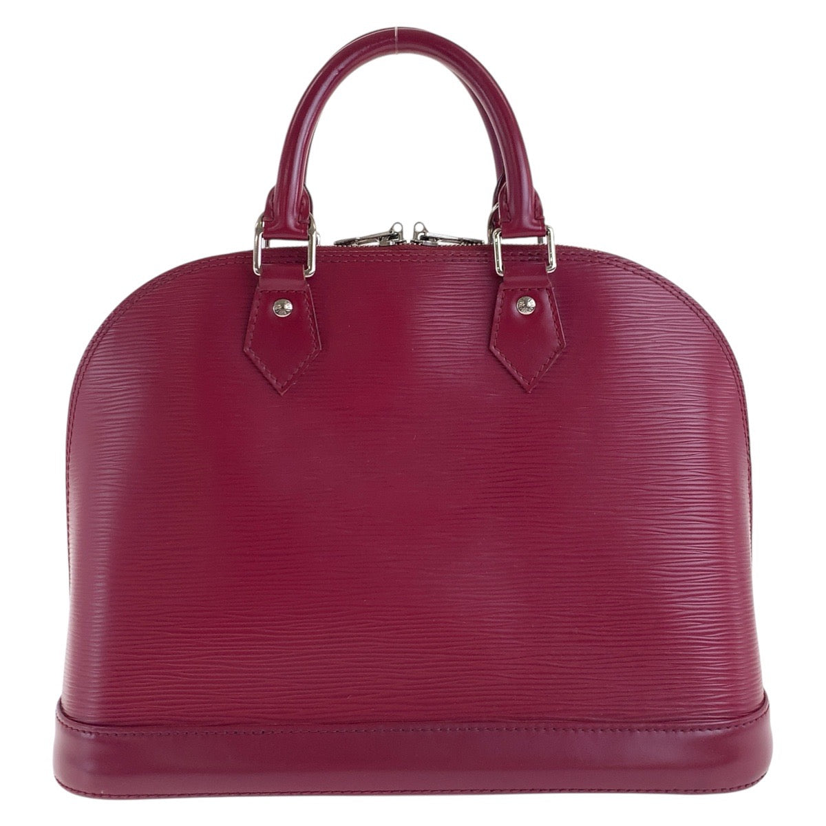LOUIS VUITTON Handbag M40490 leather Fuchsia Wine Red Bordeaux SilverMetal Epi Alma Women Used Authentic