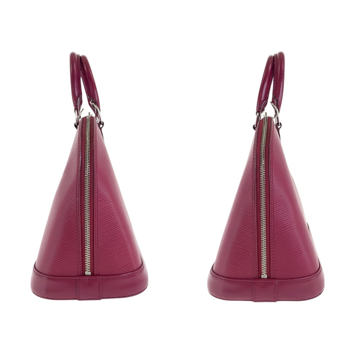 LOUIS VUITTON Handbag M40490 leather Fuchsia Wine Red Bordeaux SilverMetal Epi Alma Women Used Authentic