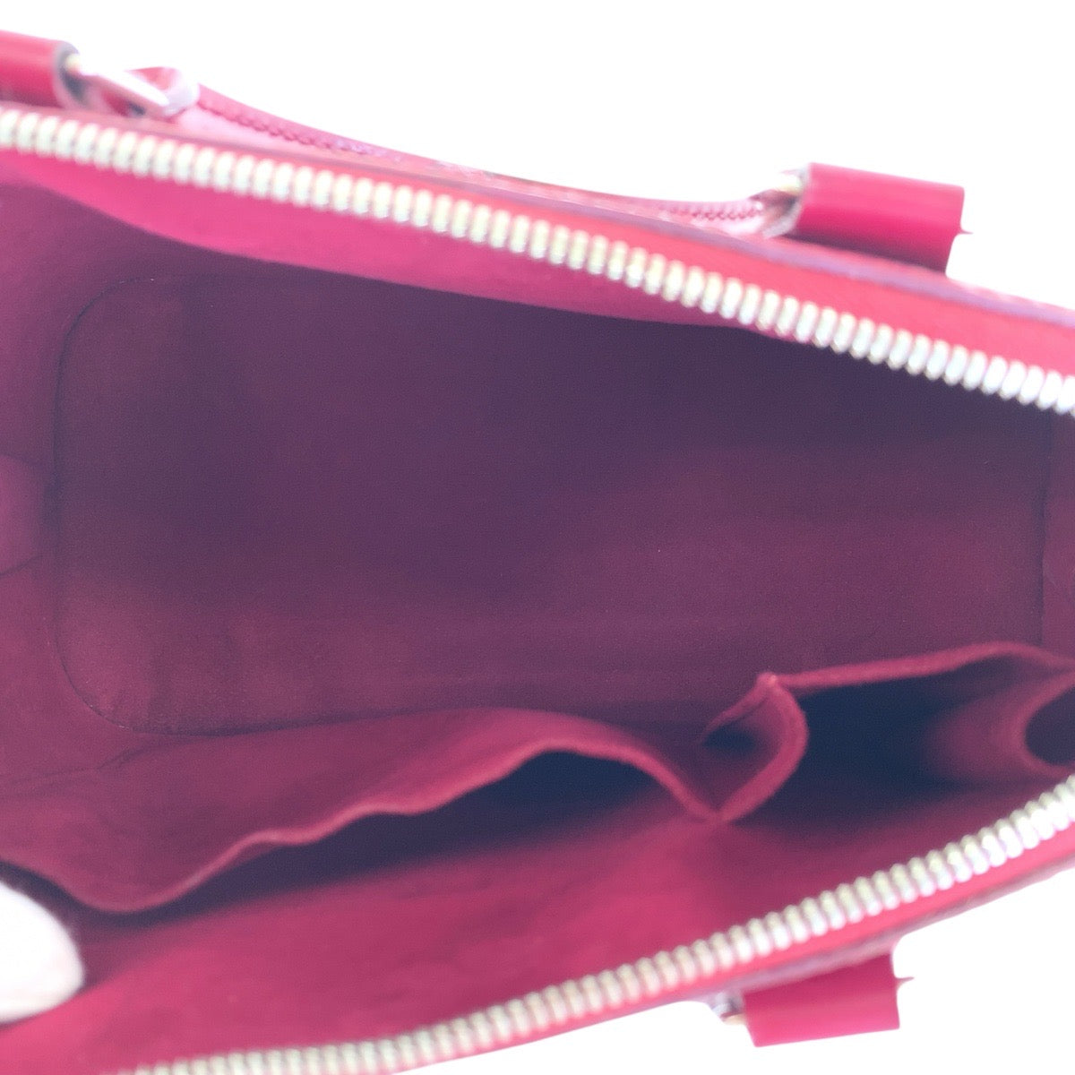 LOUIS VUITTON Handbag M40490 leather Fuchsia Wine Red Bordeaux SilverMetal Epi Alma Women Used Authentic