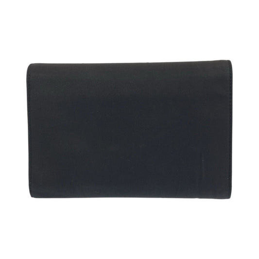 PRADA Tri-fold wallet Nylon Black SilverMetal Folding wallet Compact wallet Test Triangle With logo Women Used Authentic