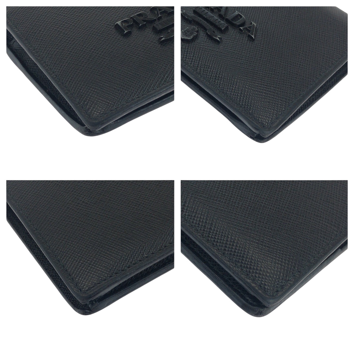 PRADA Bifold Wallet 1MV204 leather black Saffiano Shine logo