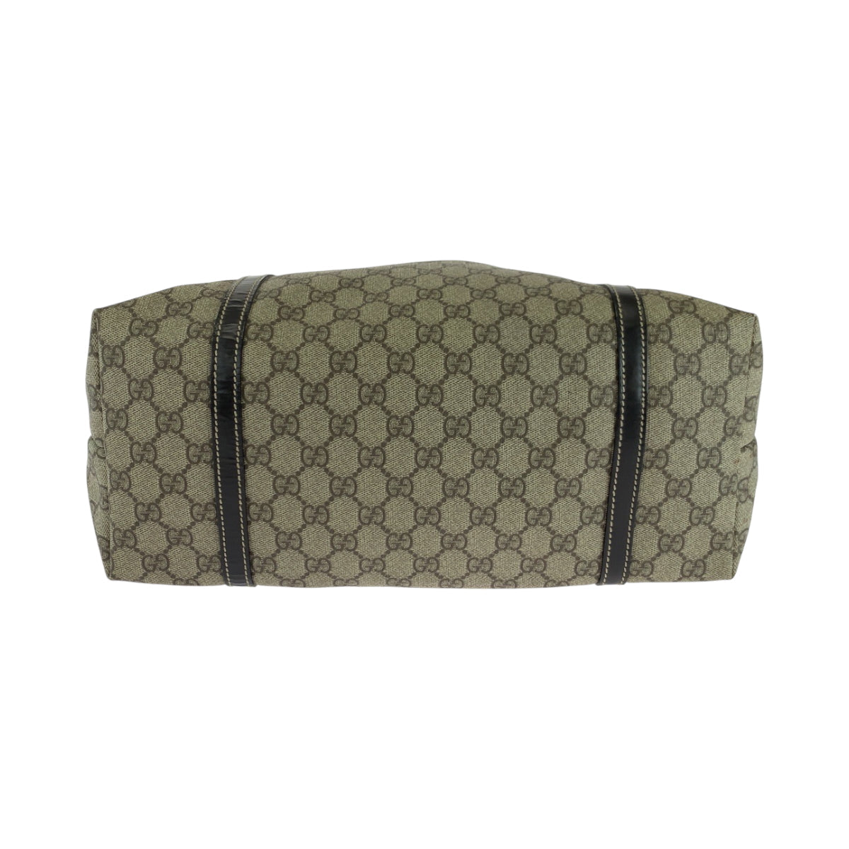 GUCCI Tote Bag 197953 GG Supreme Canvas Beige Brown Gold Metal Tote Bag Shoulder Bag Women Used Authentic