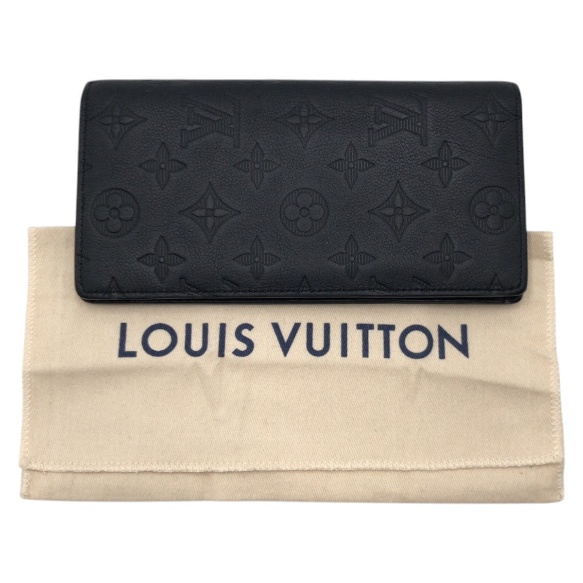 LOUIS VUITTON Long Wallet Purse M69038 leather black monogram shadow Portefeuille Plaza