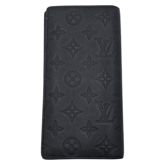 LOUIS VUITTON Long Wallet Purse M69038 leather black monogram shadow Portefeuille Plaza