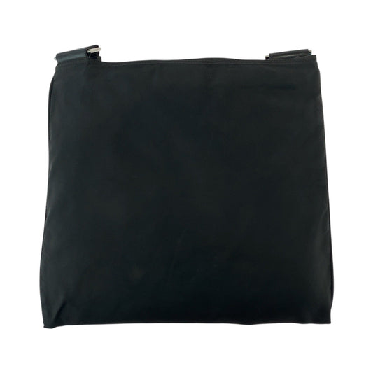 PRADA Shoulder Bag Nylon Black SilverMetal Test Triangle With logo Women Used Authentic