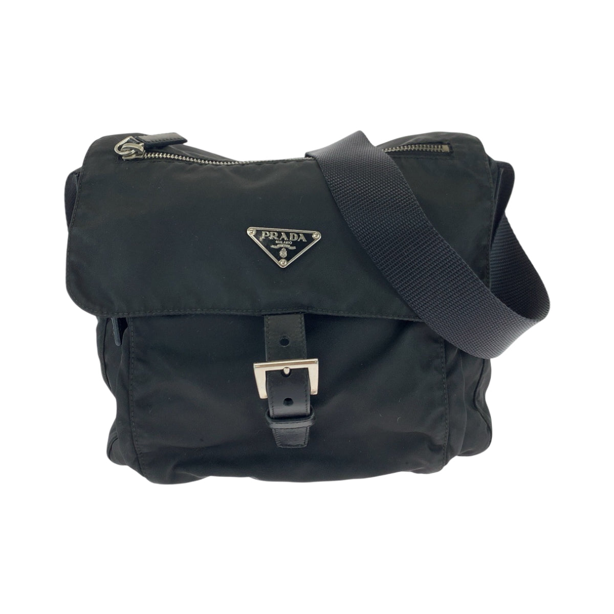 PRADA Shoulder Bag BT8994 Nylon Black SilverMetal Shoulder Bag pochette Test Triangle With logo Women(Unisex) Used Authentic