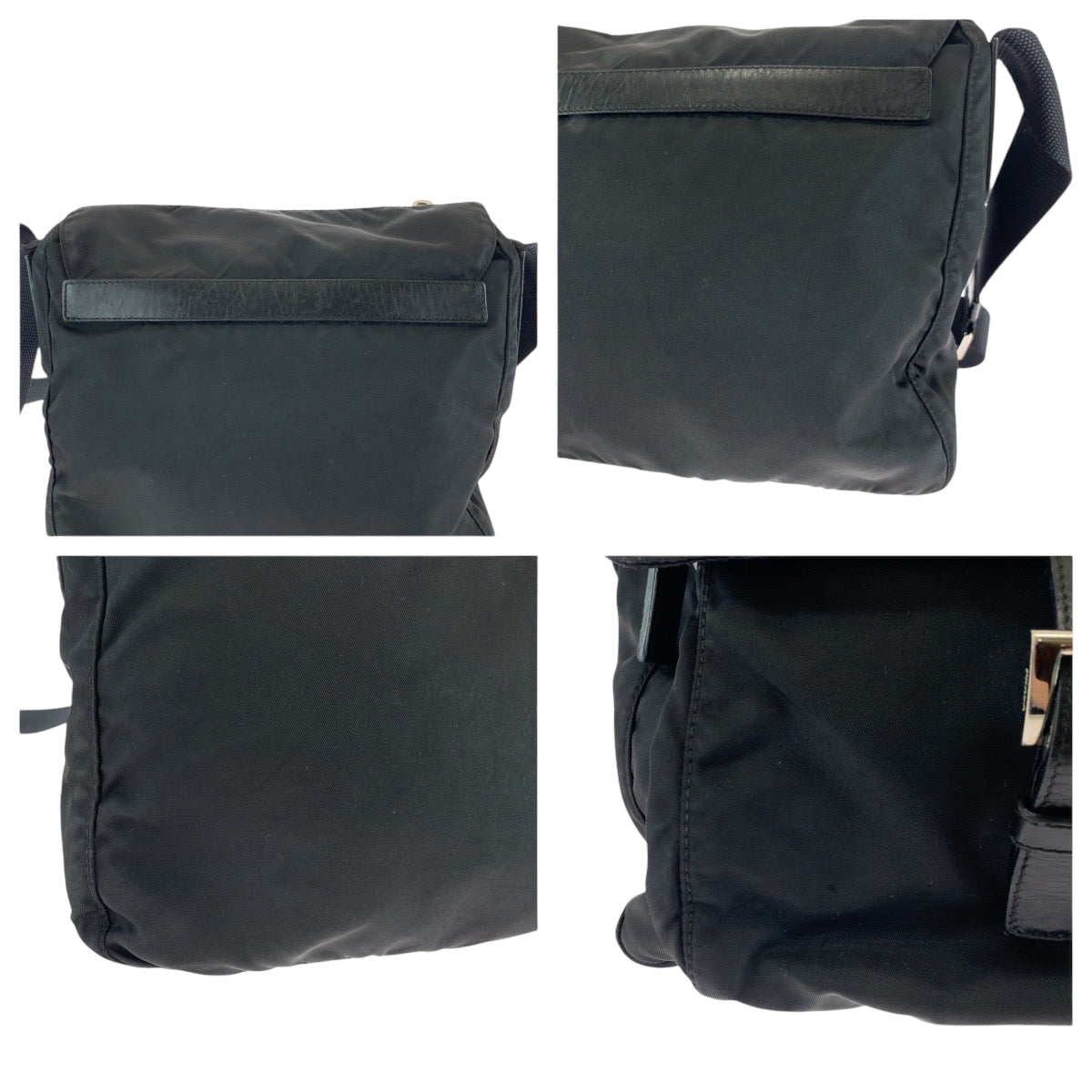 PRADA Shoulder Bag BT8994 Nylon Black SilverMetal Shoulder Bag pochette Test Triangle With logo Women(Unisex) Used Authentic