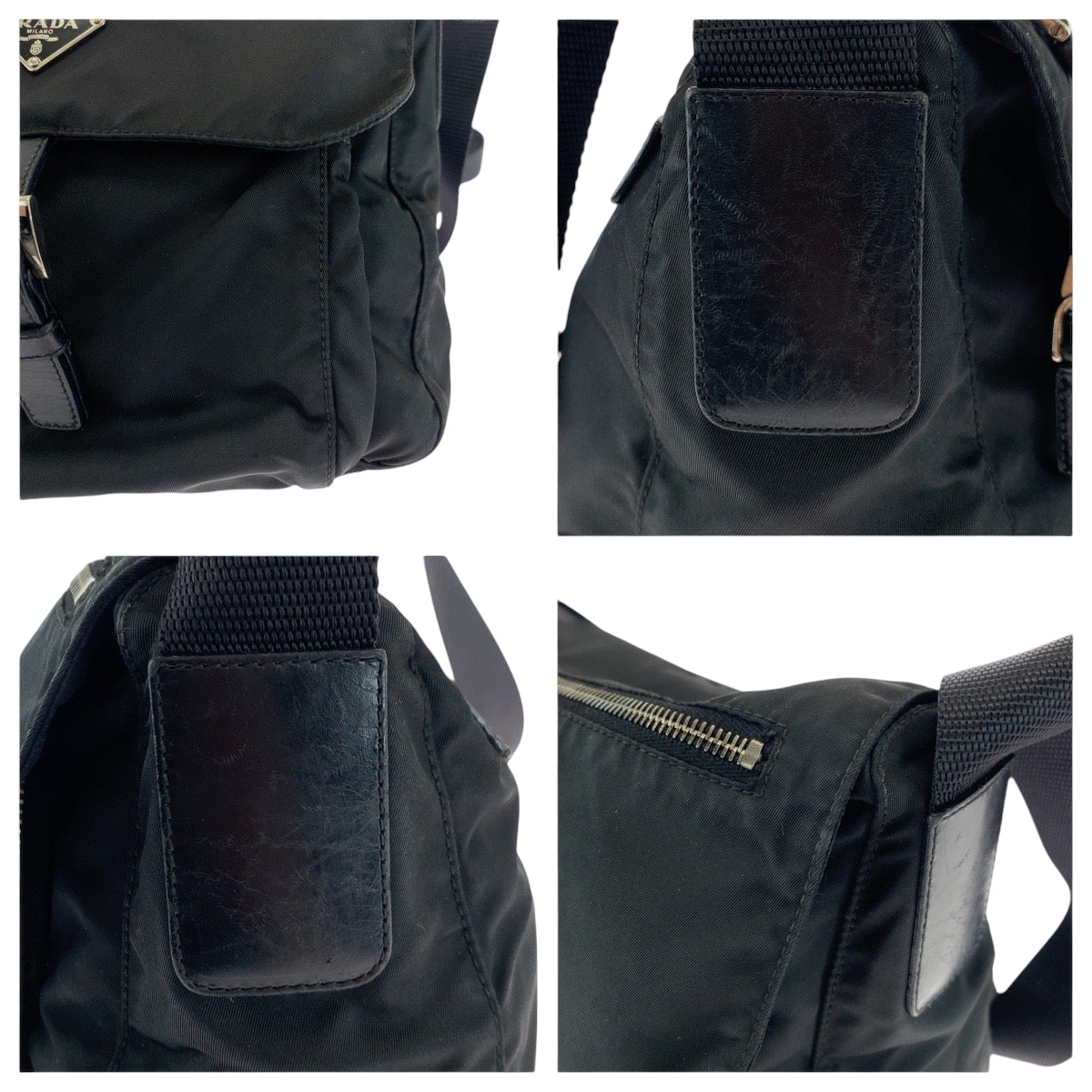 PRADA Shoulder Bag BT8994 Nylon Black SilverMetal Shoulder Bag pochette Test Triangle With logo Women(Unisex) Used Authentic