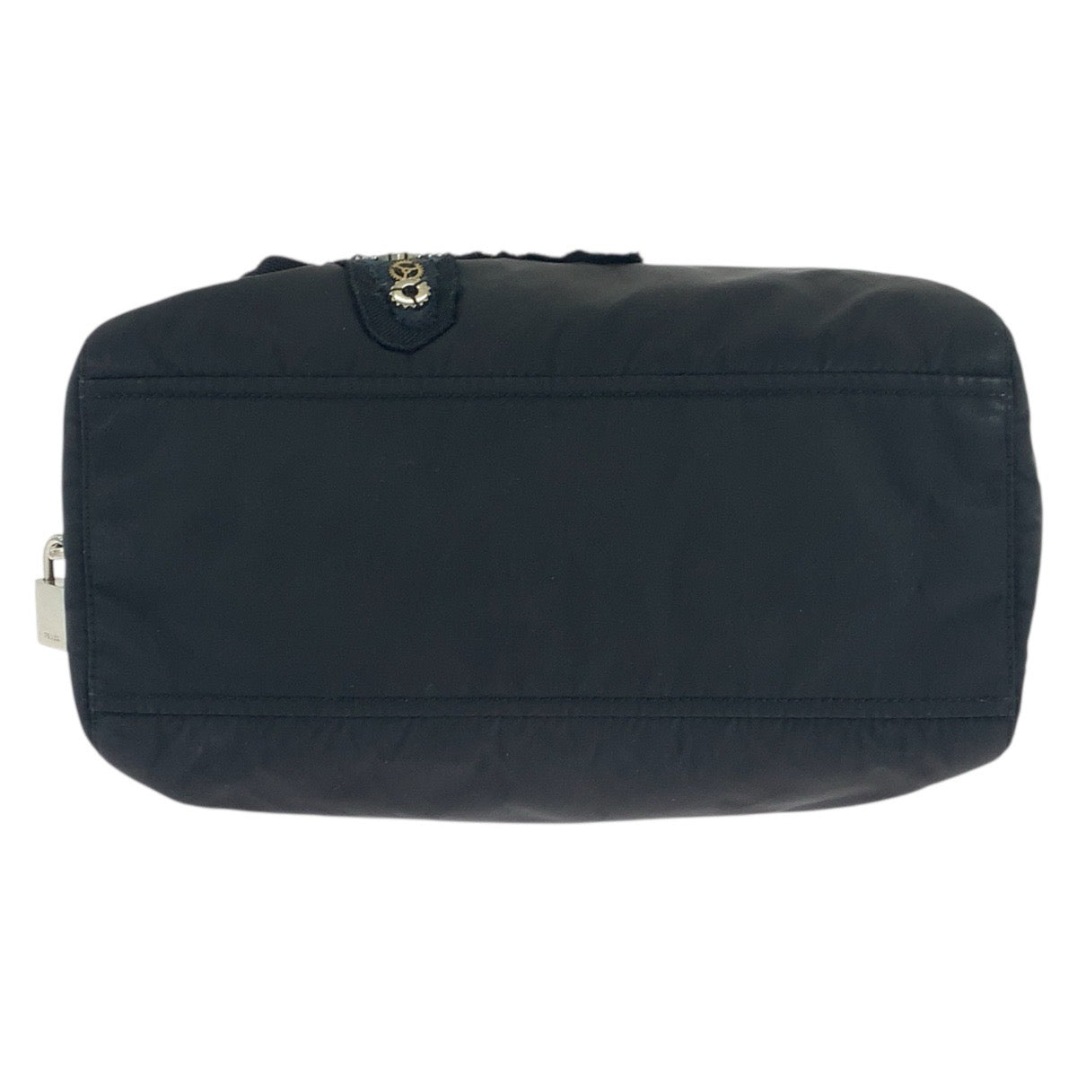 PRADA Handbag Nylon, Leather Black SilverMetal Handbag Tote Bag Shoulder Bag Test Evening Bear Bijou Women Used Authentic