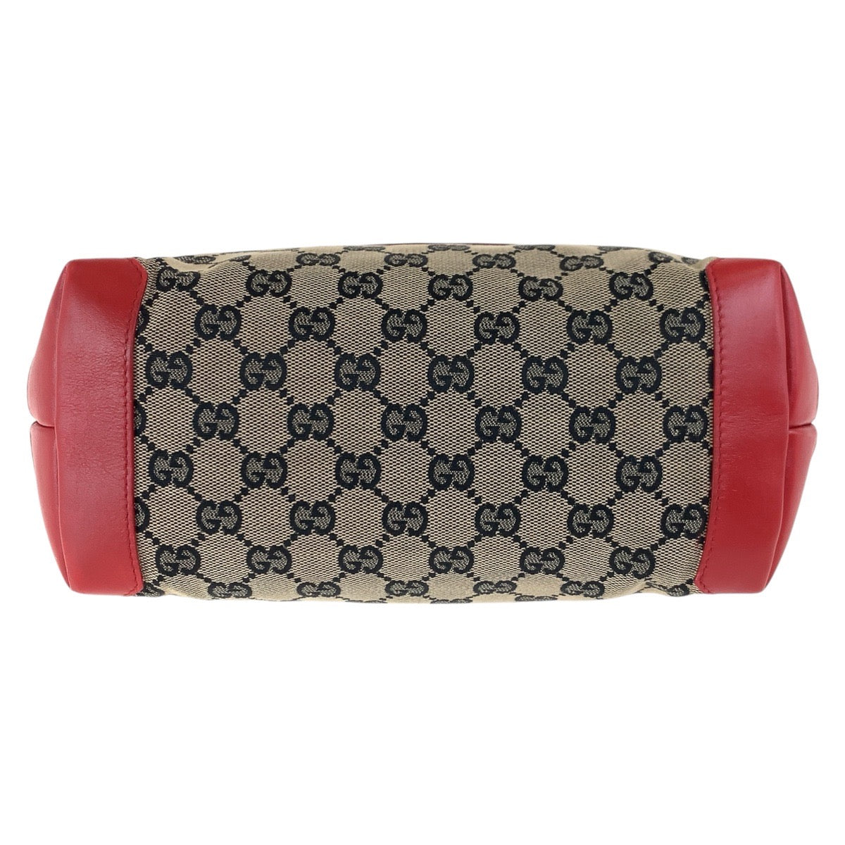 GUCCI Tote Bag 019 0402 GG canvas, leather Red Silver Metal Tote Bag Shoulder Bag Women Used Authentic