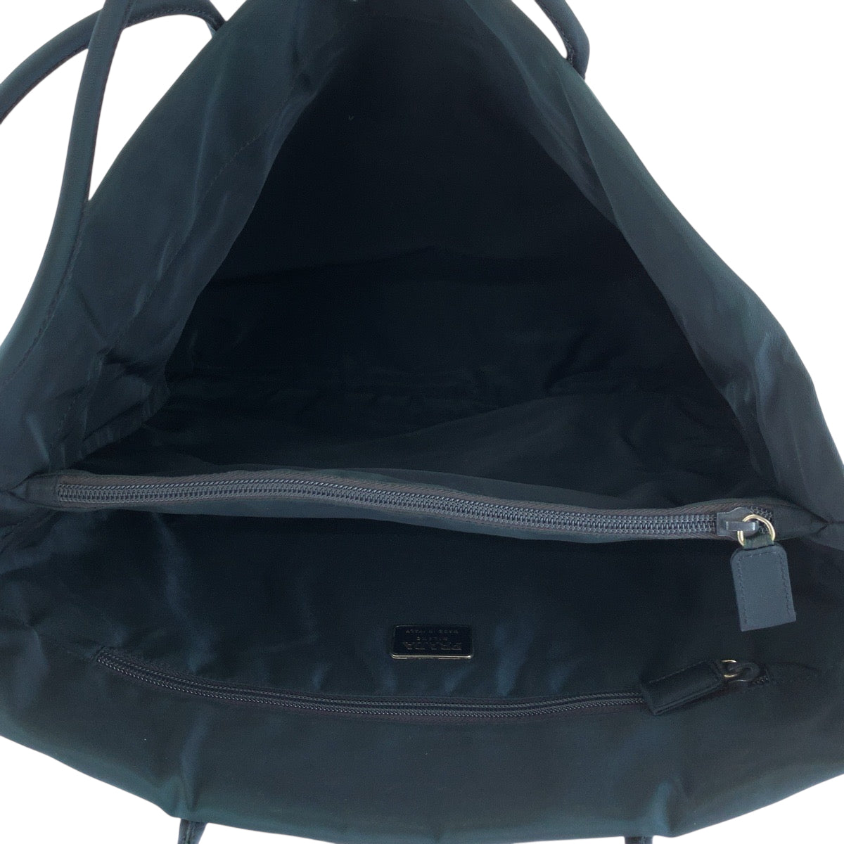 PRADA Tote Bag B7806 Nylon Green SilverMetal Tote Bag Shoulder Bag Tess Triangle With logo Women Used Authentic