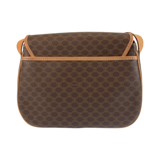 CELINE Shoulder Bag M14 PVC, Leather Brown Gold Metal Shoulder Bag pochette Macadam Women Used Authentic