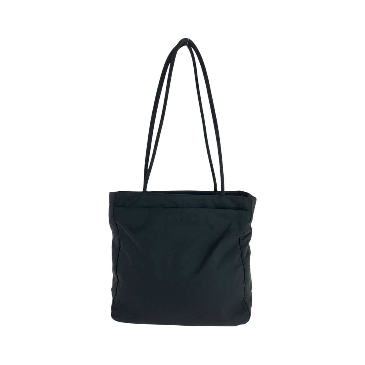 PRADA Tote Bag Nylon Black SilverMetal Tote Bag Shoulder Bag Test Triangle With logo Women Used Authentic