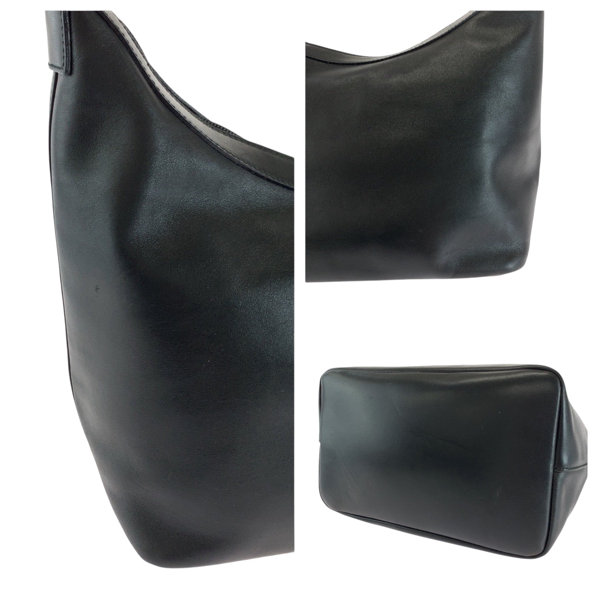 GUCCI Shoulder Bag 000 0531 leather Black SilverMetal One Shoulder Bag Handbag Bamboo Women Used Authentic