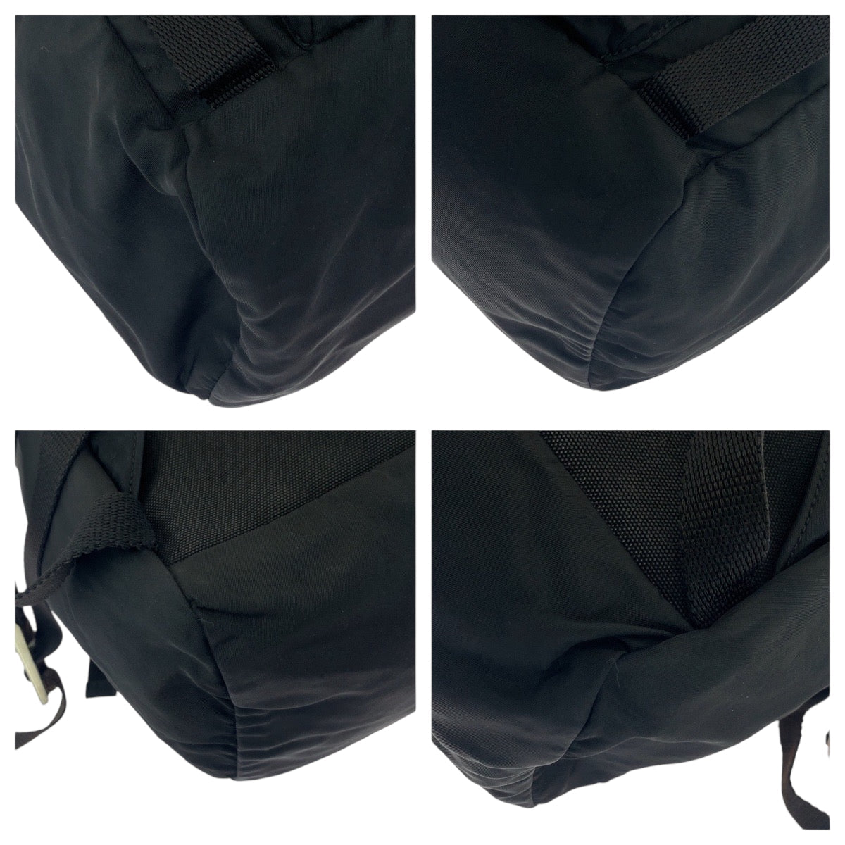 PRADA Backpack VZ135973 Nylon Black Silver Metal Backpack Backpack Test Triangle With logo mens Used Authentic