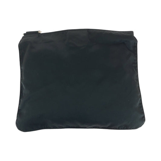 PRADA Shoulder Bag Nylon Black SilverMetal Shoulder Bag pochette Test Triangle With logo mens Used Authentic