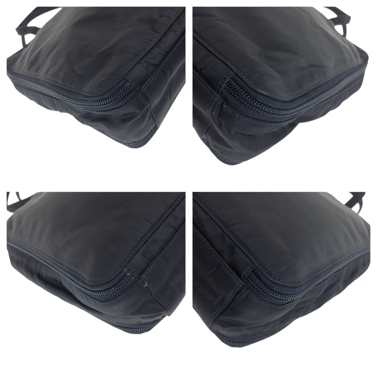 PRADA Business bag Nylon Black SilverMetal Business bag Briefcase Unisex Test Triangle With logo mens Used Authentic