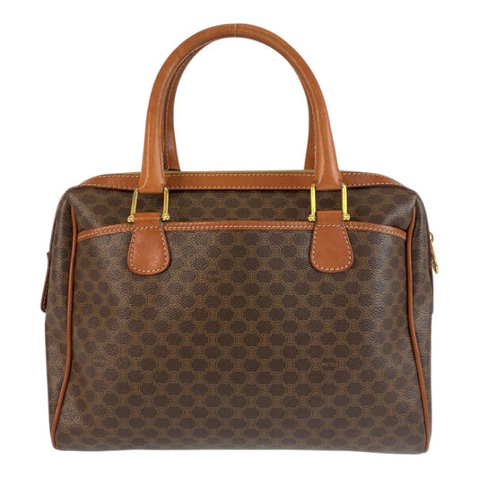 CELINE Handbag M94 PVC, Leather Brown Gold Metal Handbag Boston Duffel bag Macadam Women Used Authentic