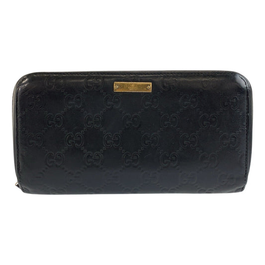 GUCCI Long Wallet Purse 245915 leather black Guccisima